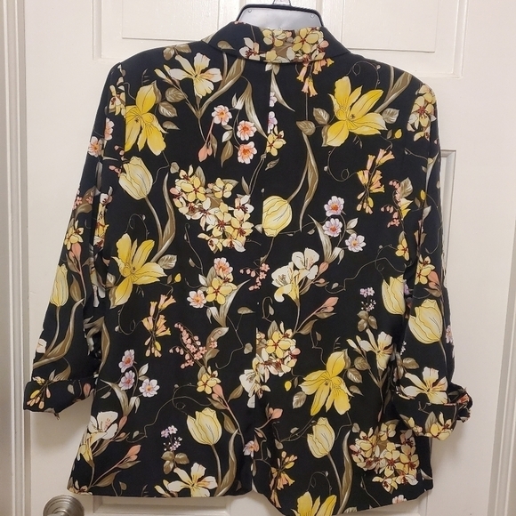 EC Susan Graver Floral Print Colorful Blazer Size 14, Preppy, casual - Picture 9 of 12